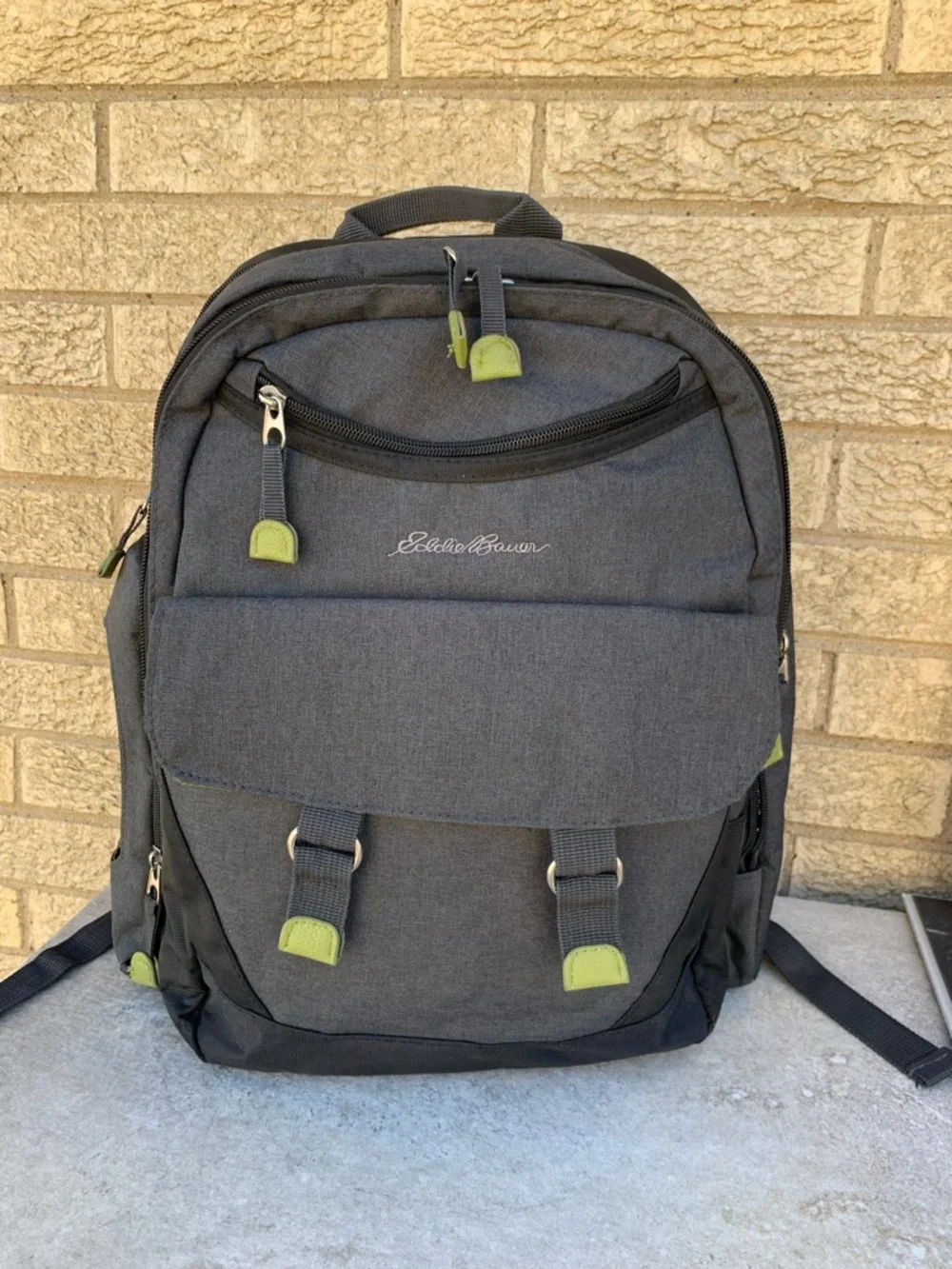 Eddie Bauer Crosstown Baby Diaper Bag Back Pack gray
